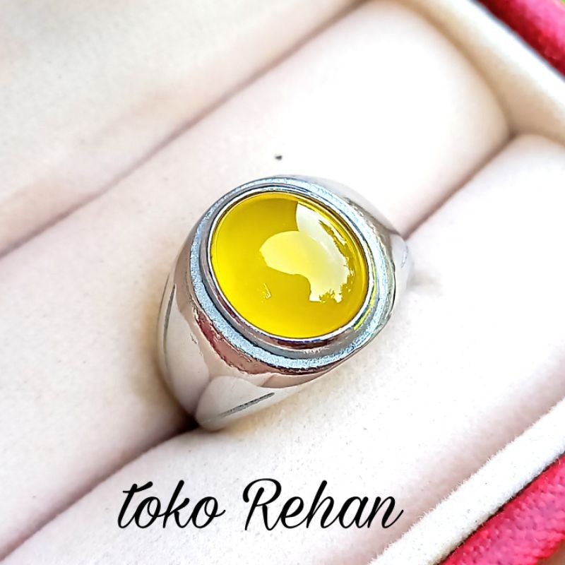CINCIN BATU CEMPAKA KUNING ASLI BATU ALAM