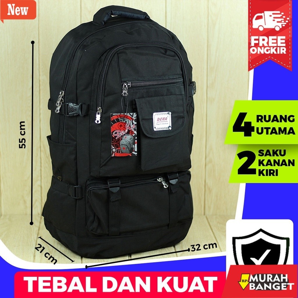 Tas Ransel Pria Kekinian Jual Tas Ransel Gunung Merk Deka Besar Kuat Awet Warna Hitam Hiking Backpac