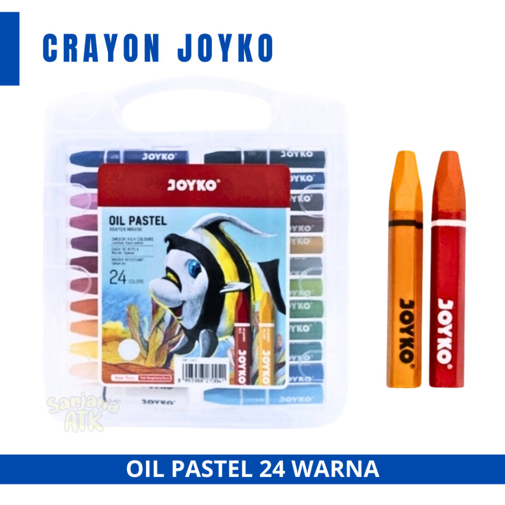 

Crayon / Krayon Oil Pastel Joyko 24 Warna