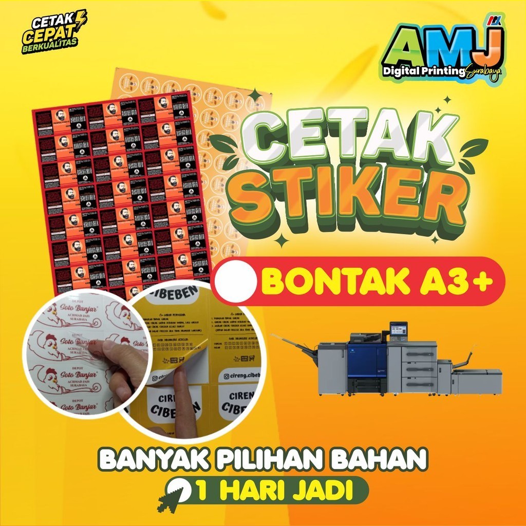 

Cetak Stiker A3+ CHROMO / CROMO / BONTAK / Cetak Stiker Murah / Cetak Stiker Label