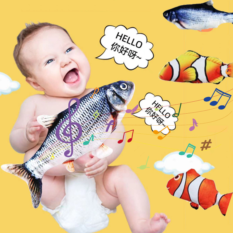 Mainan Ikan Interaktif Ikan Bergerak Mainan Ikan Boneka Ikan Dancing Fish Menari Ikan Bergoyang Catn