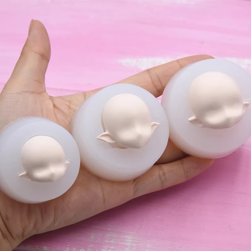 3pcs Clay face mold fondant silicone face mold hand-made face anime cartoon character BJD doll face 