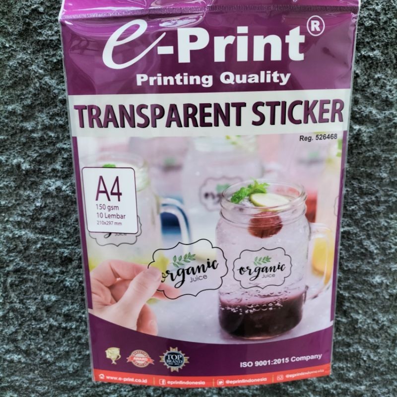 

E-Print Sticker Transparant A4 150gsm - ABO