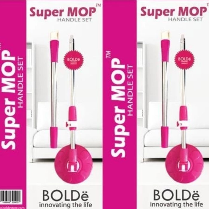 BOLDE : SUPER MOP HANDLE SET / GAGANG TONGKAT KEPALA PEL SPIN MOP