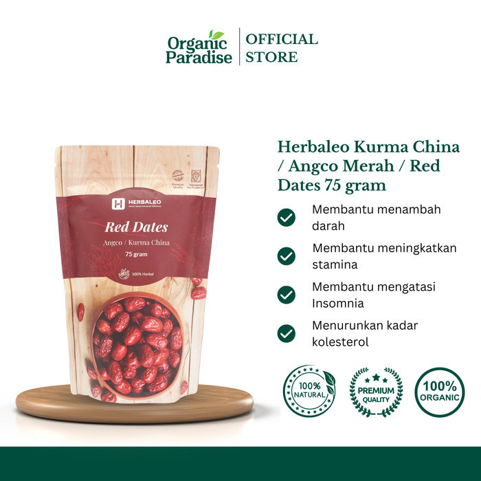 

Herbaleo Kurma China / Angco Merah / Red Dates 75 gram