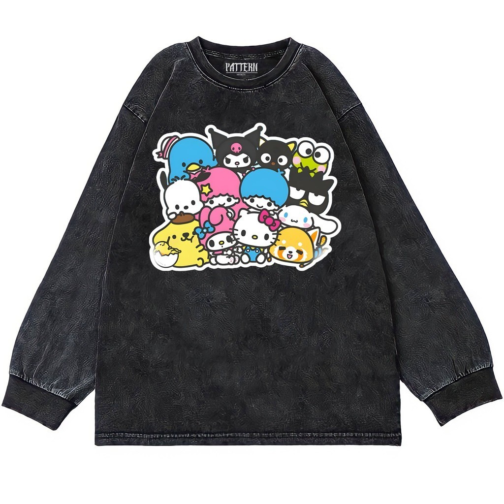 Patternmerch "hello Kitty and kuromi" Oversize T-Shirt | Longsleeve Oversized | washing tee | Kaos