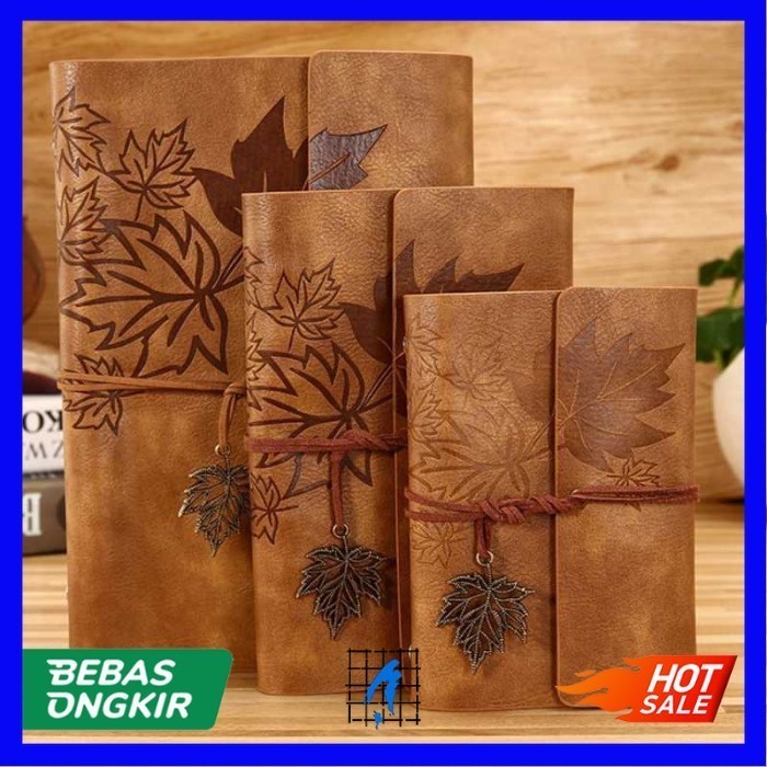 

Buku Binder Vintage Catatan Harian Notebook Cover Kulit Leaves 160 hlm - A5