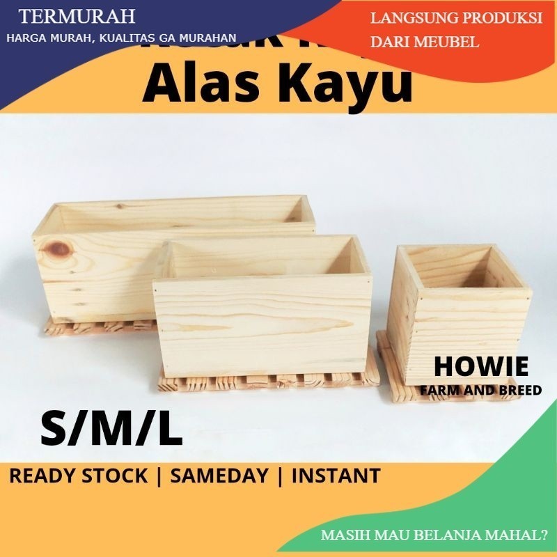 Kotak Kayu Alas Tatakan Kayu Pot Panjang Kaktus Sukulen