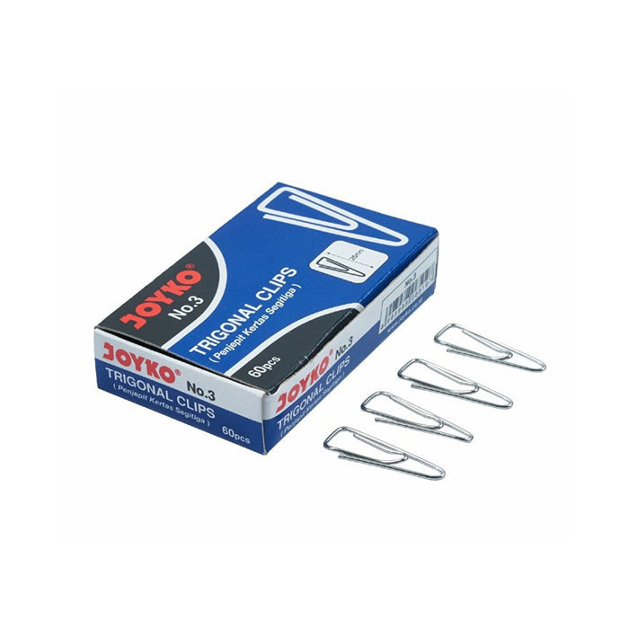 

Joyko No.3 Trigonal Clip / Penjepit Kertas / Klip Segitiga Kecil [60 Pcs]