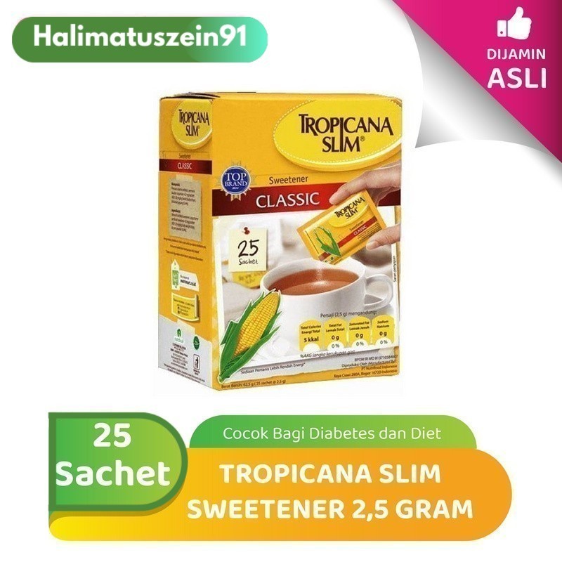 

Tropicana Slim Sweetener 2,5 Gram (25 Sachet)