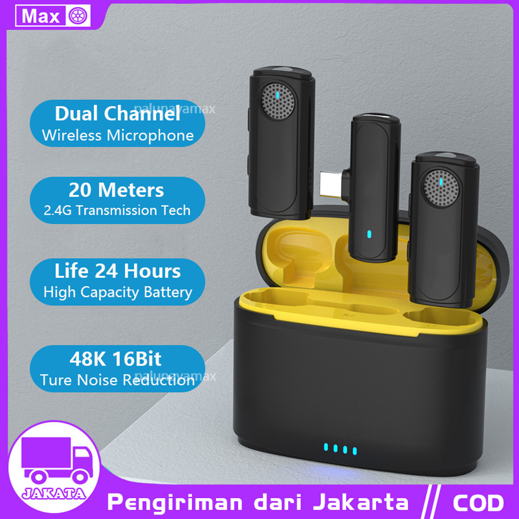 A9Pro/A8Pro Microphone Wireless Mic Wireless clip on Microphone youtuber suara jernih Mic bluetooth 