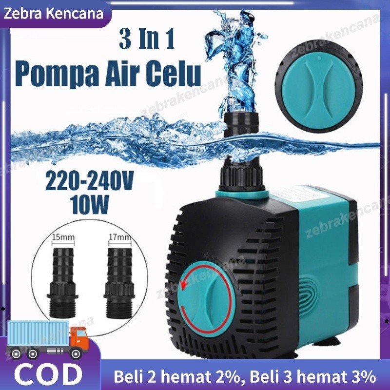 220V-240V 10 Watt Pompa Celup Aquarium Pompa Air Celup Kolam Ikan Water Pump EB-303 Pompa Celup Aqua