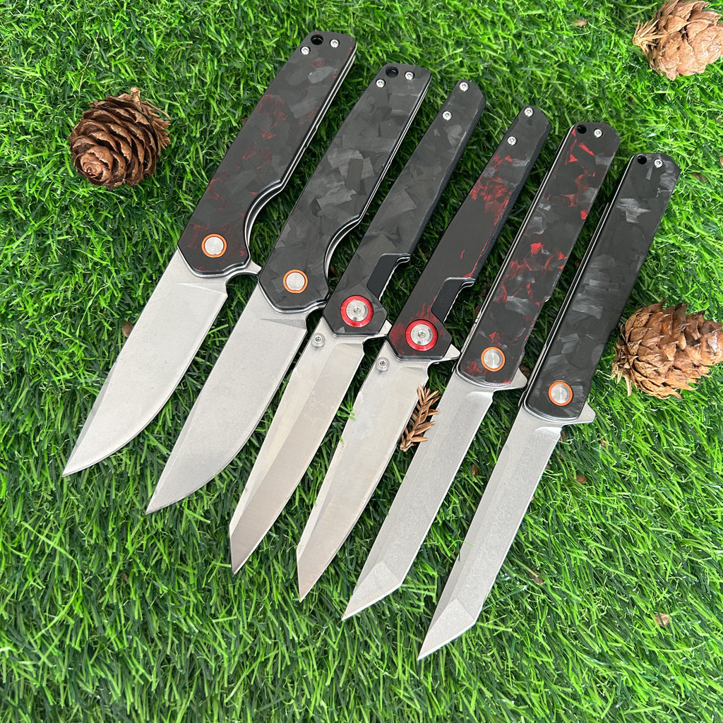 2024 New Pocket Folding Knife ball bearing carbon fiber handle Kitchen Camping Hunting EDC Fruit Kni