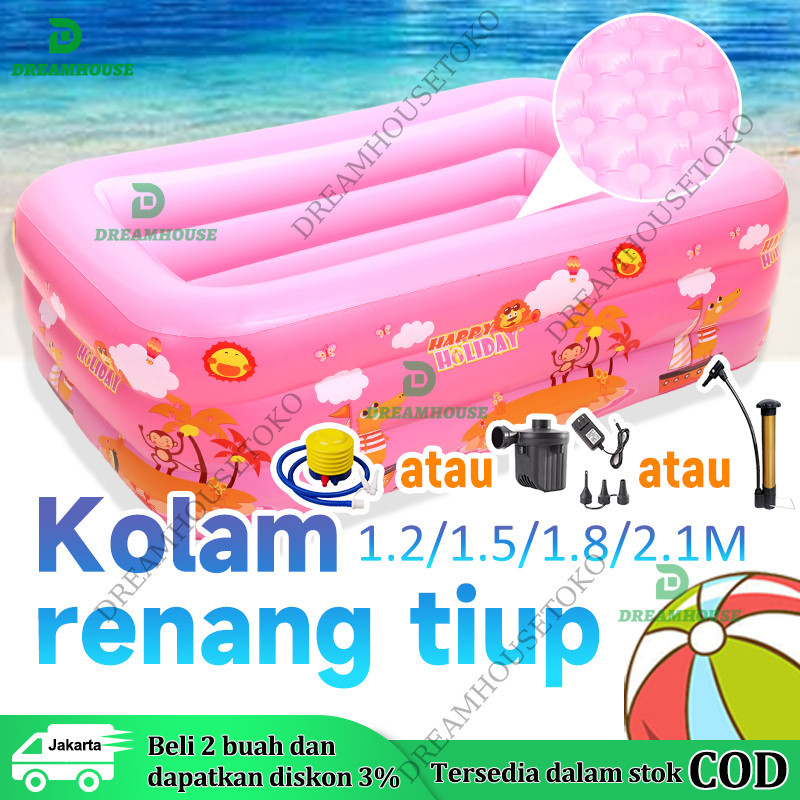 Kolam Renang Anak Jumbo Perosotan Murah 2.1/1.8/1.5/1.2M Kolam Renang Anak Jumbo 3Rings Kolam Renang