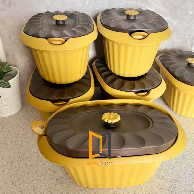 GROSIR ISI 6 set Basi Susan FREE CENTONG Wadah Set Prasmanan Tempat Sayur Bakul Nasi Plastik