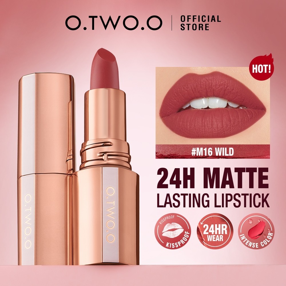 O.TWO.O Otwoo Matte Lipstick Misty Kiss Lock Color Silky 24H Long Lasting Lip Makeup Lipstik Cozy Co