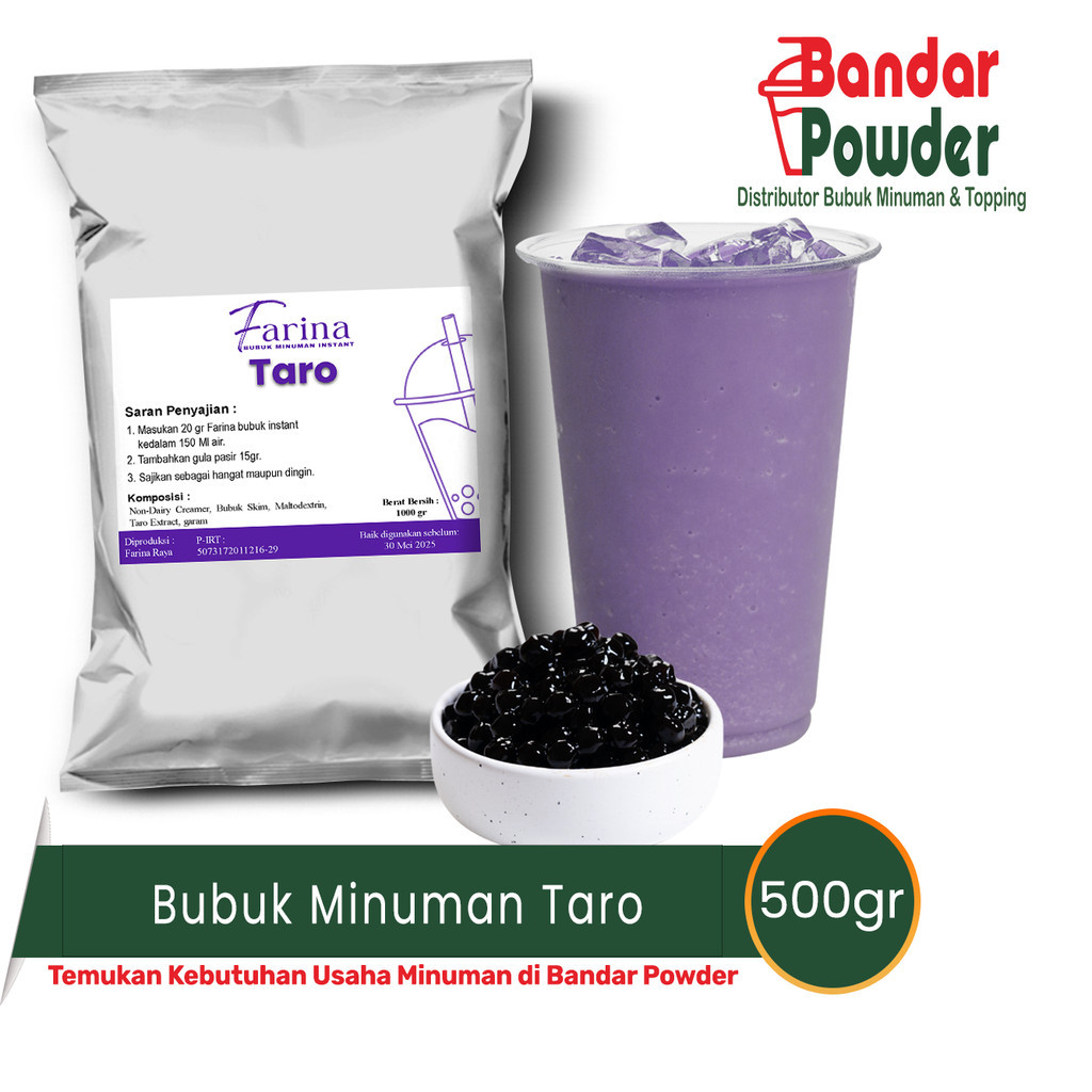 

Bubuk Taro Premium 500gr - Farina Serbuk Minuman - Bandar Powder