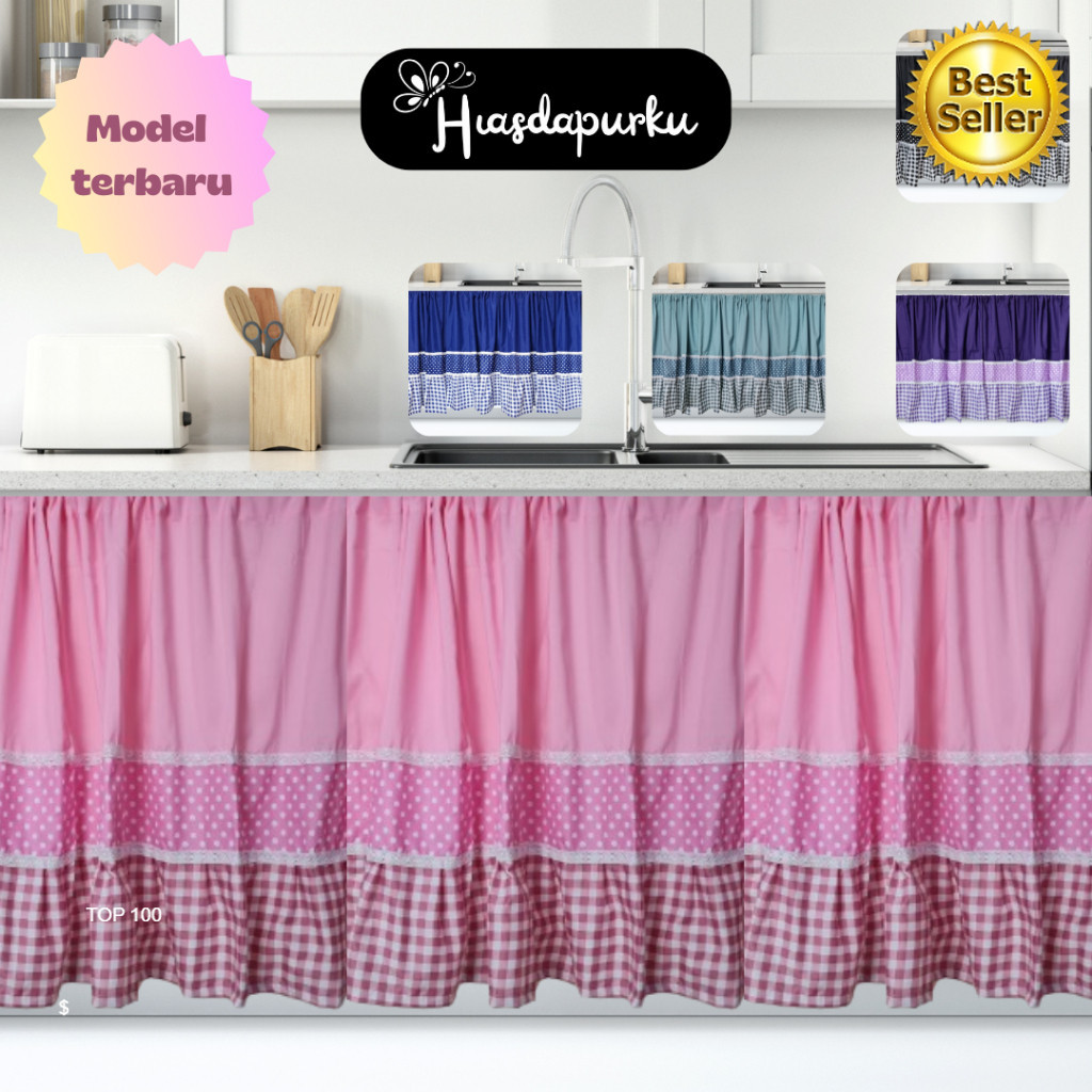 Gorden Kolong Dapur / Tirai Kolong Dapur Retro Series