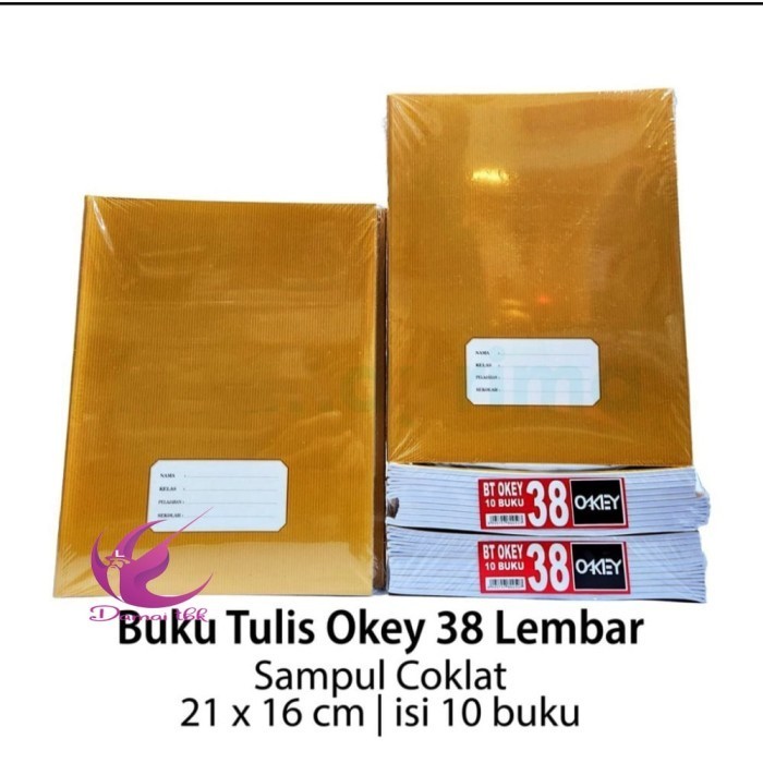 

Buku Tulis Okey 38 Lembar (Isi 10 buku) Sampul Coklat - Sampul Motif