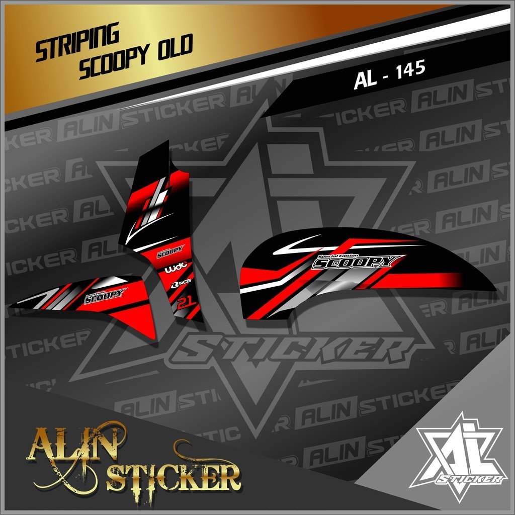 145 Striping Scoopy 2014/ 2016 / Sticker Striping Variasi List Semi Full Scoopy 2016 Desain Racing