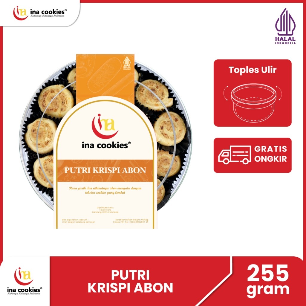 

Ina Cookies Kue Kering Premium Putri Krispi Abon Toples Reguler Agen Malang