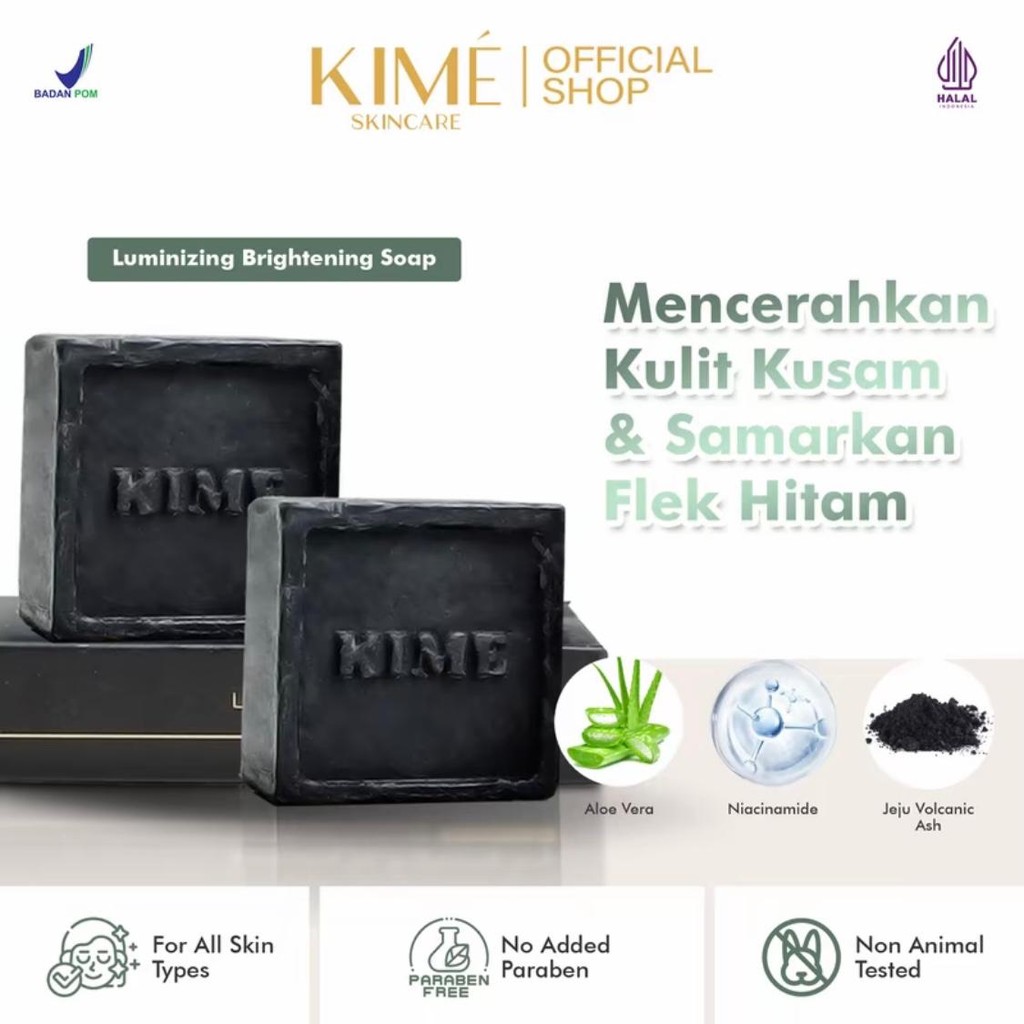 SABUN KIME SKINCARE LUMINIZING JEJU BRIGHTENING SOAP (ISI 2 SABUN) ORIGINAL