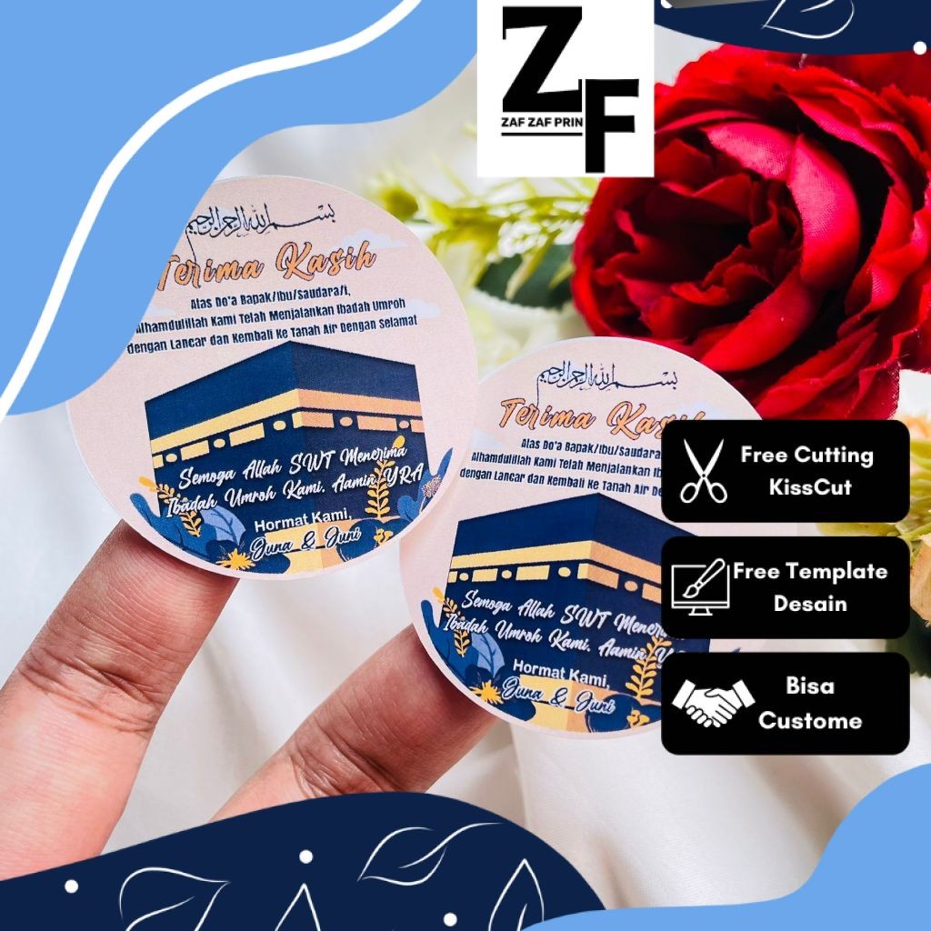 

ZAF Cetak Label Umroh Sticker Bulat Gift From Haji Cetak Print Stiker Tasyakuran Hampers Murah