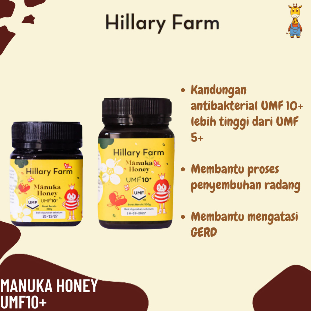 

Hillary Farm Manuka Honey UMF10+ 500gr & 250gr - Madu Manuka New Zealand