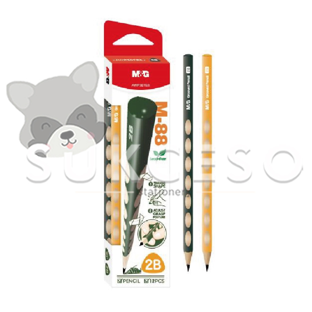 

M&G Pencil Pensil 2B GROOVED Triangle AWP307E8 DIJUAL LUSINAN - Pensil Anak