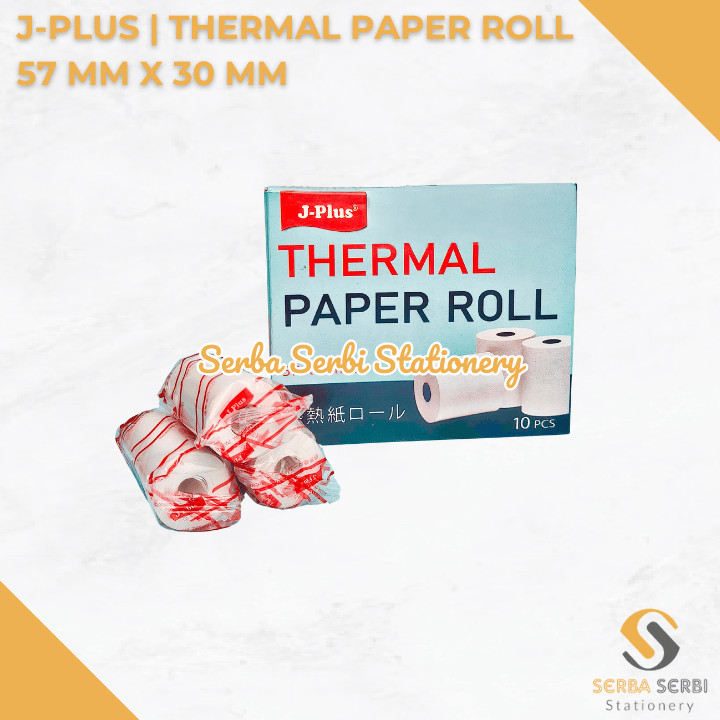 

GROSIR (1PAK ISI 10 BIJI) J-PLUS - THERMAL PAPER ROLL / TELSTRUK / KERTAS STRUK KASIR 57 MM X 30 MM / 57X30 MM / 58 MM X 30 MM / 58X30 MM EKONOMIS