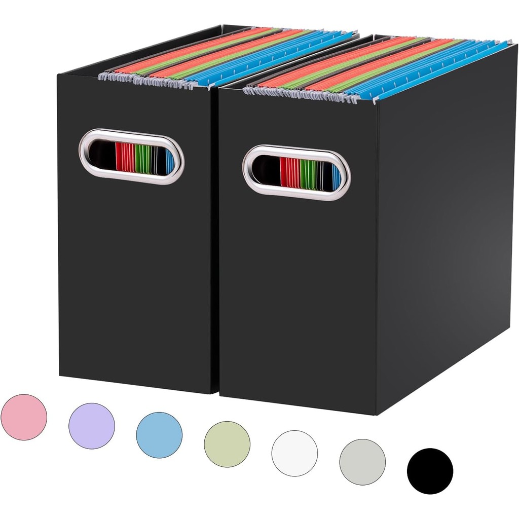 

File Organizer, Cardboard File Folder Organizer, File Box, Hanging File Organizer for Letter Size, Portable File Box with Handle