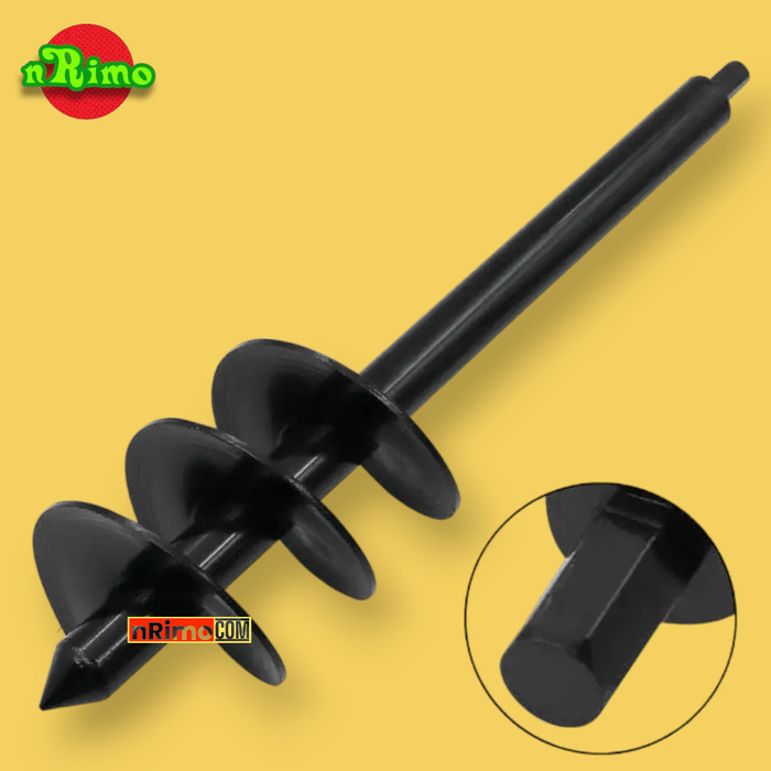 Mata Bor Tanah Biopori Alat Pelubang Tanah Penggali Taman Kebun Auger Spiral Drill Bit for Planting 