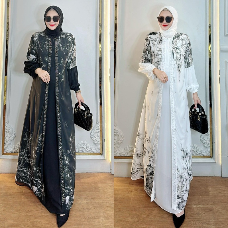 Gamis syari luby - gamis set hijab luby - gamis ceruty set hijab