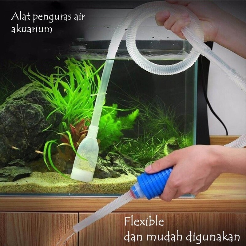 Alat Penguras Air Aquarium / Cleaner Pump Siphon Manual / Selang Pompa Penyedot Pembersih Kolam Ikan