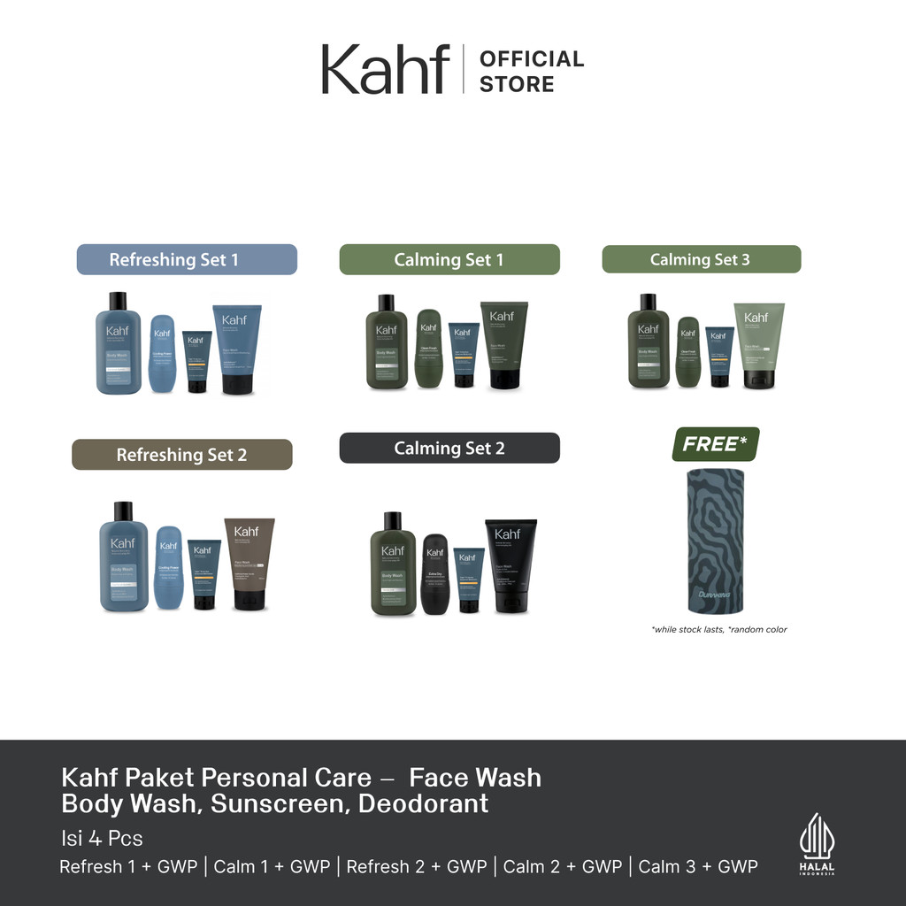 [SPECIAL EDITION : KAHF FRESH MONDAY] Kahf Personal Care isi 4 - Face Wash, Body Wash, Sunscreen, De