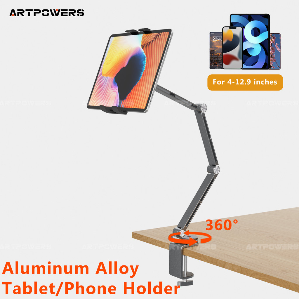 

Artpowers Tablet Holder Support for Pad Portable Monitor Holder Phone Stand Laptop Adjustable Rotating Tablet Clip Holder Mount