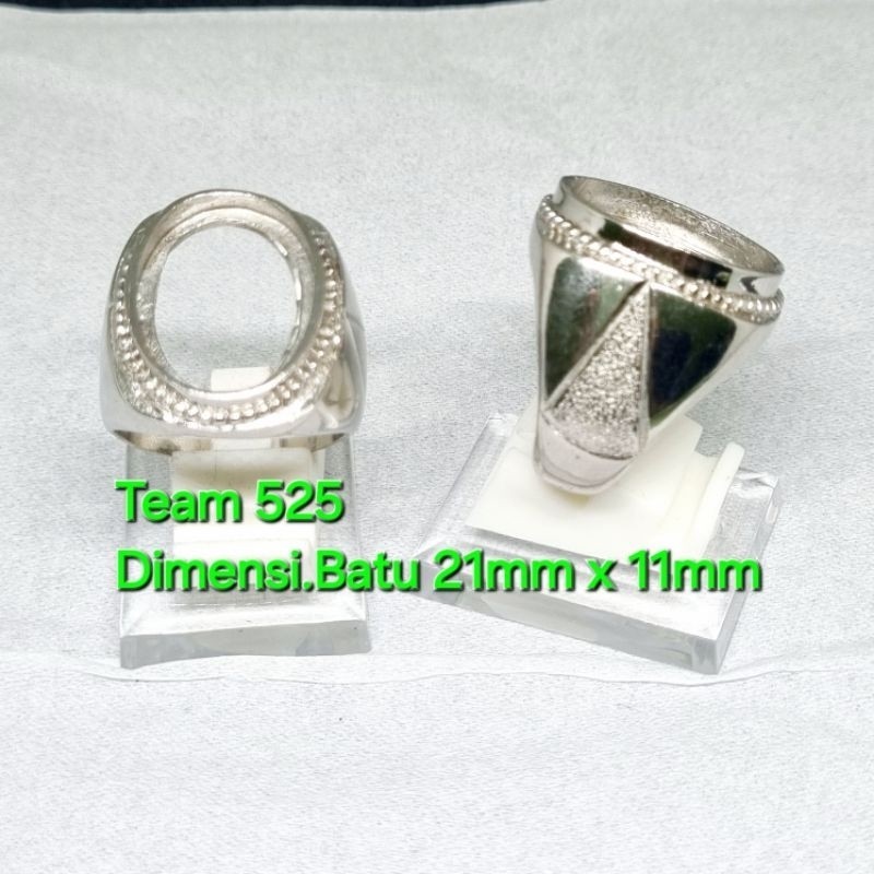 Ring emban alpaka super dim 21x15 tanam simple pengikat ring cincin batu akik eceran kodian