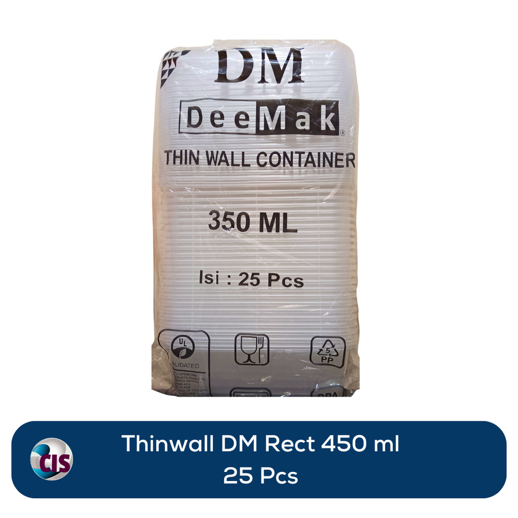 Thinwall DM Rect 350 ml / Thinwall Panjang 350 ml (25 Pcs)