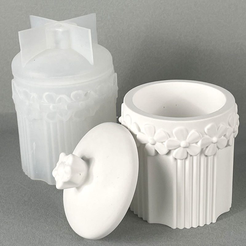 

DIY Concrete Stripe Flower Shape Vase Silicone Mold Handmade Plaster Resin Flower Pot Molds Jewelry Storage Box Casting Mould