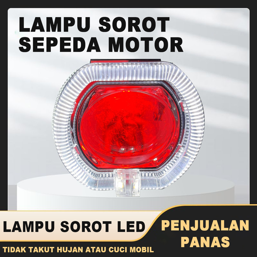 Lampu Sepeda Motor Mini Lampu Biled Projie 2,5 Mata Malaikat Mata Iblis Lampu Biled Universal Motor 