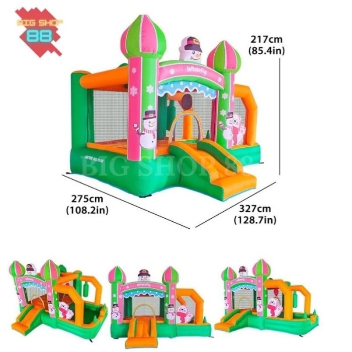 Mainan Anak Rumah Istana Balon Bouncy Jumping Castle Snowman Bear Playground