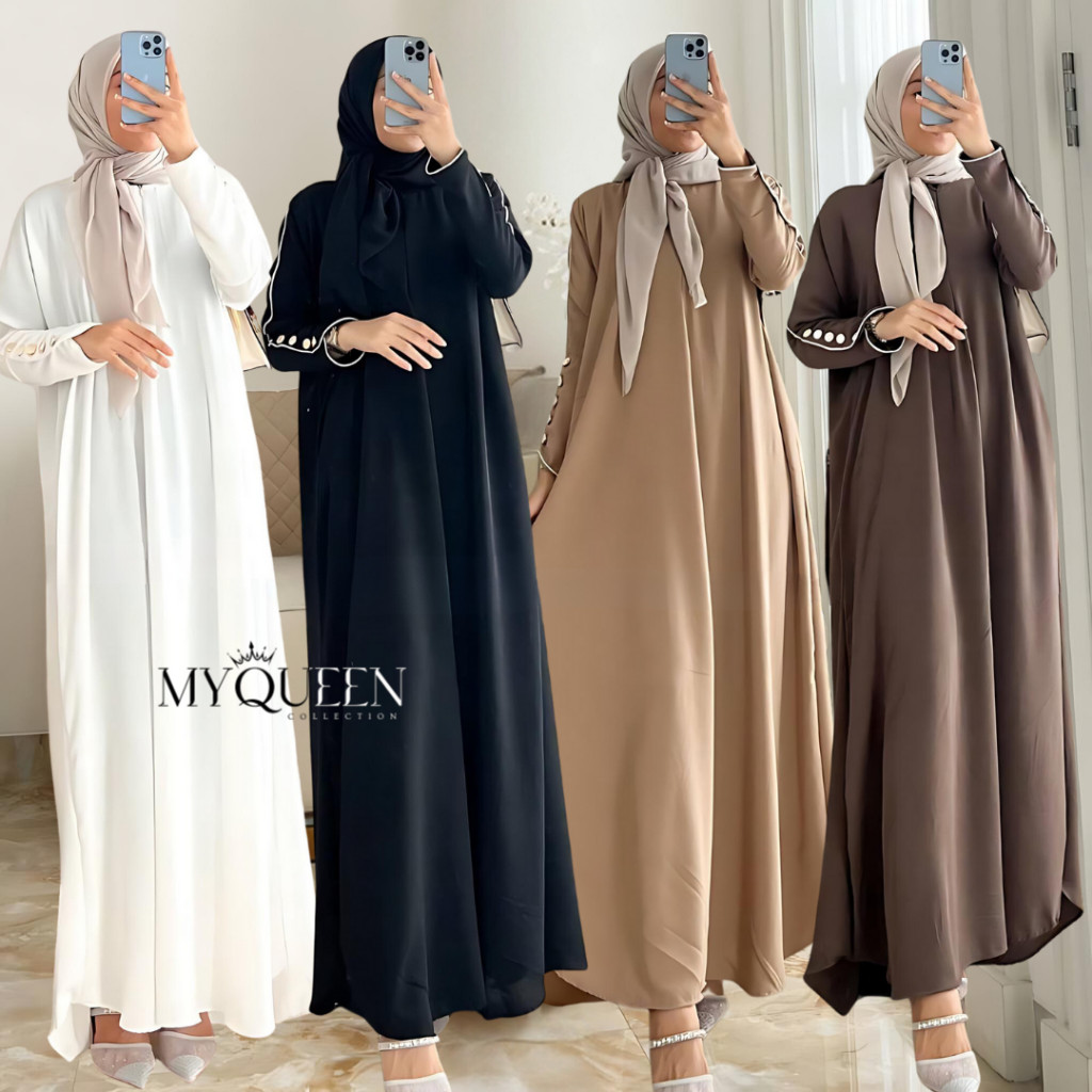 Daviana - Mecca Daily Abaya Dress Gamis Batwing Oversize Bahan Cringkle Airflow Premium 3D23