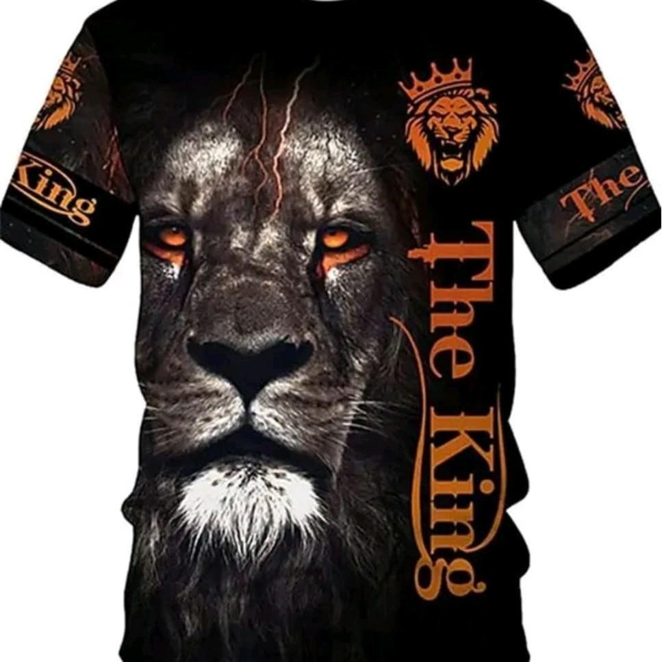 Kaos Lion King Full Print Dri Fit Unisex Crew Neck Baju Pendek Keren Polyester Lembut Nyaman Crewnec