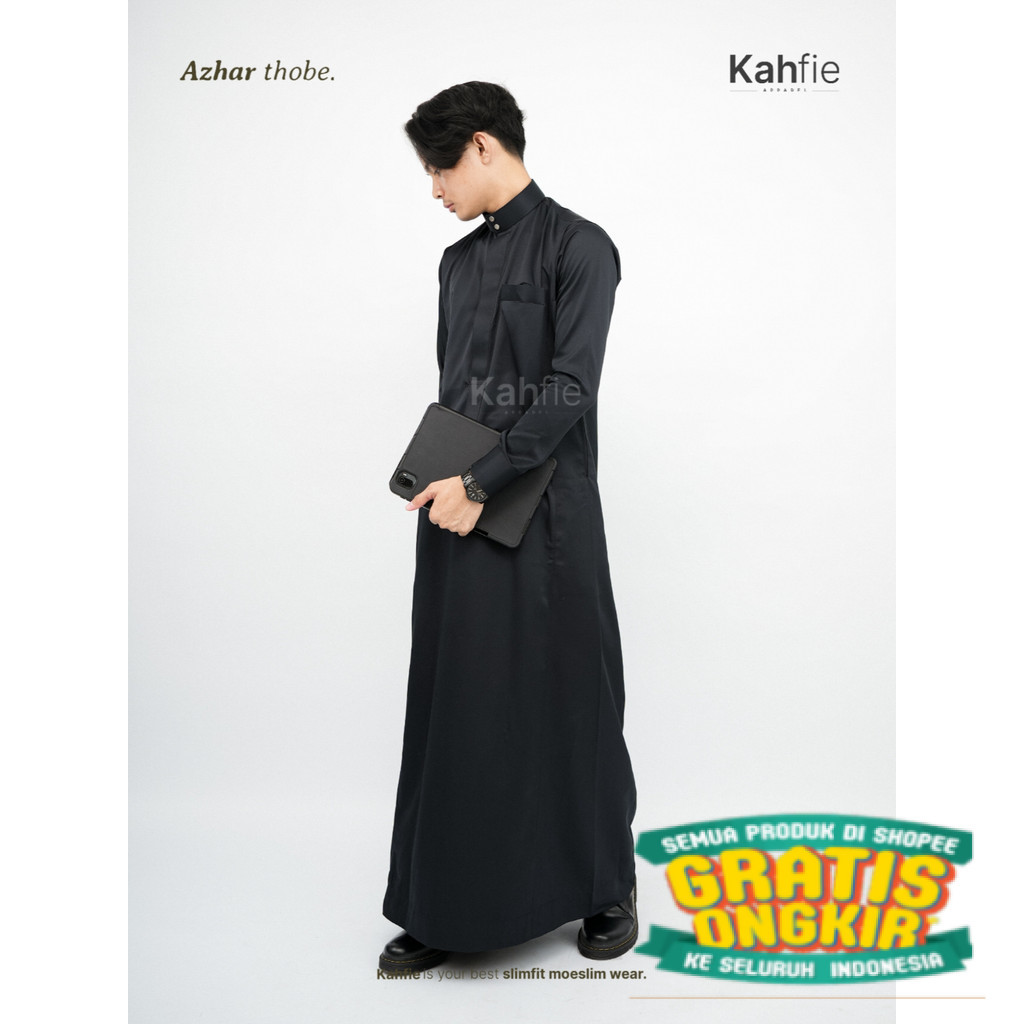 Dkahfie Apparel Azhar Thobe Series 1.0 | Gamis Pria Premium | Jubah Pria Premium Slimfit | Gamis Pri