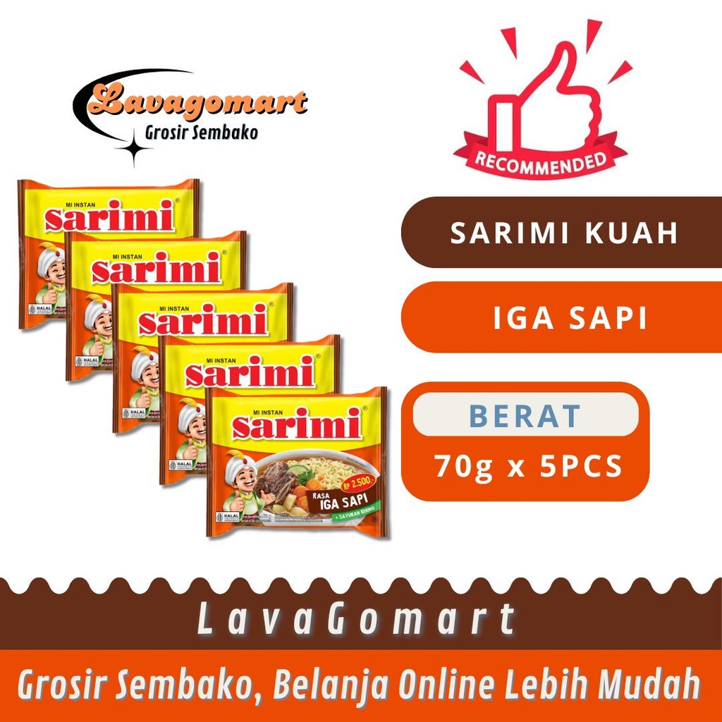 

SARIMI KUAH IGA SAPI 70g - 5PCS - LAVAGOMART- BANDUNG
