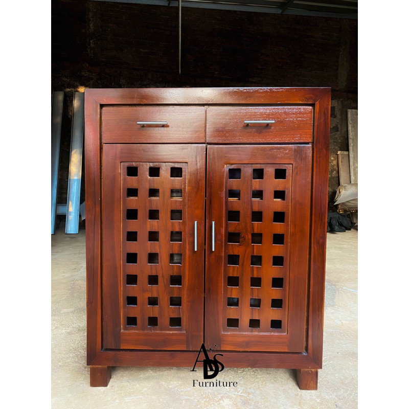 Lemari Sepatu Rak Sepatu Kayu Jati Cabinet Sepatu Lemari Rak Sepatu