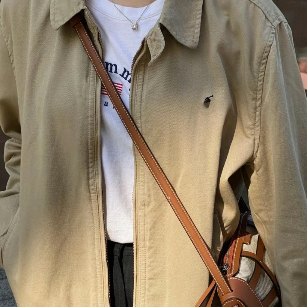 RL Pony Embroidered Ruff Women's Coat Jacket Classic Long Sleeve Top Old Money Style POLO Collar Ove