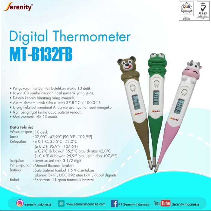 Thermometer Digital Karakter Flexible Serenity MT-B132BF