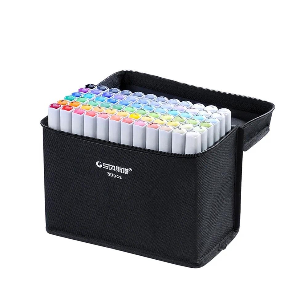 

Student's Art Sketch Marker Pen Set Fine Tip Alcohol-Based Color Drawing With Brush Tip Plastic PP Material