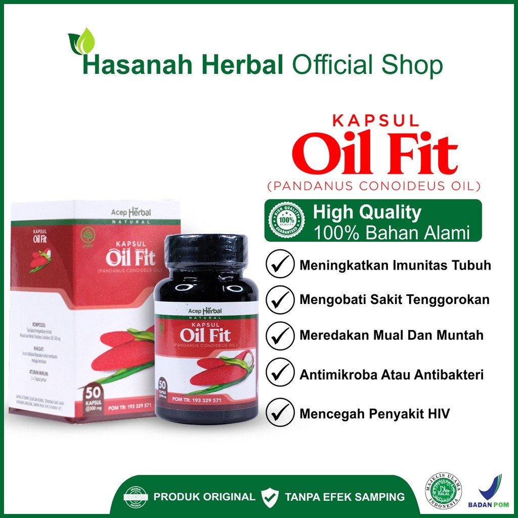 

Obat Untuk Mencegah HIV AIDS Meningkatkan Kekebalan Tubuh Kapsul Oil Fit Pandanus Conoideus Oil